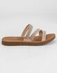 SODA Rhinestone Womens Tan Comfort Slide Sandals image number 3