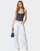 EDIKTED Peekaboo Lace Halter Bustier Top image number 5