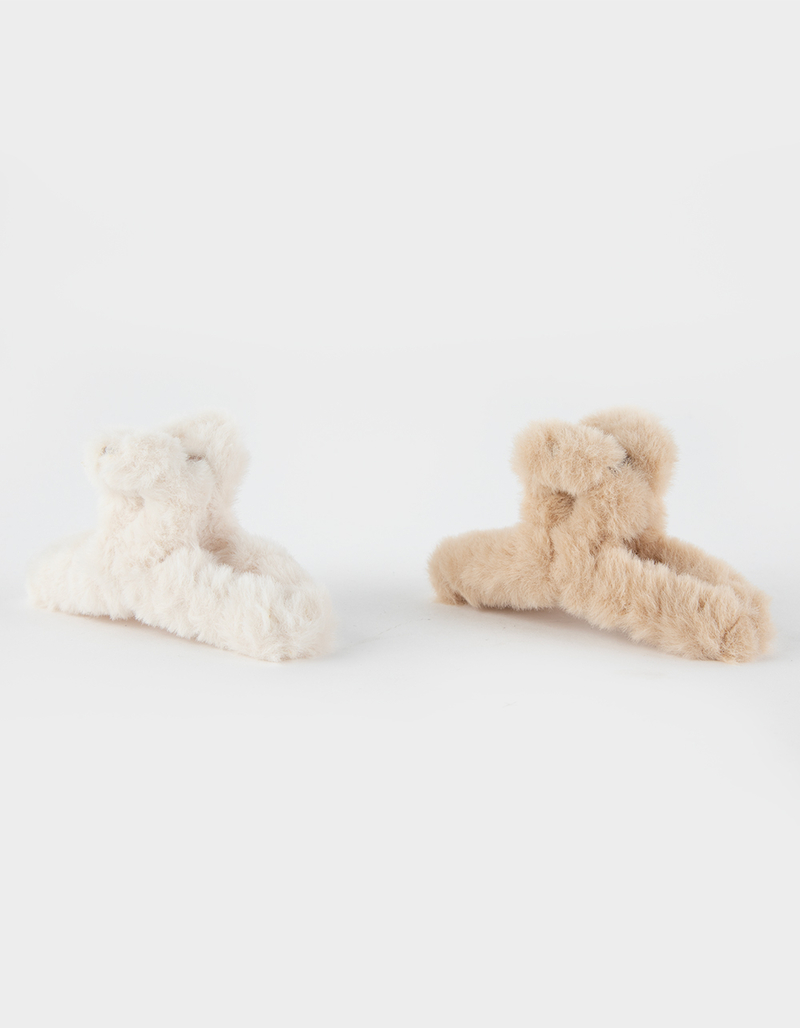 FULL TILT 2 Pack Faux Fur Hair Clip Set image number 0