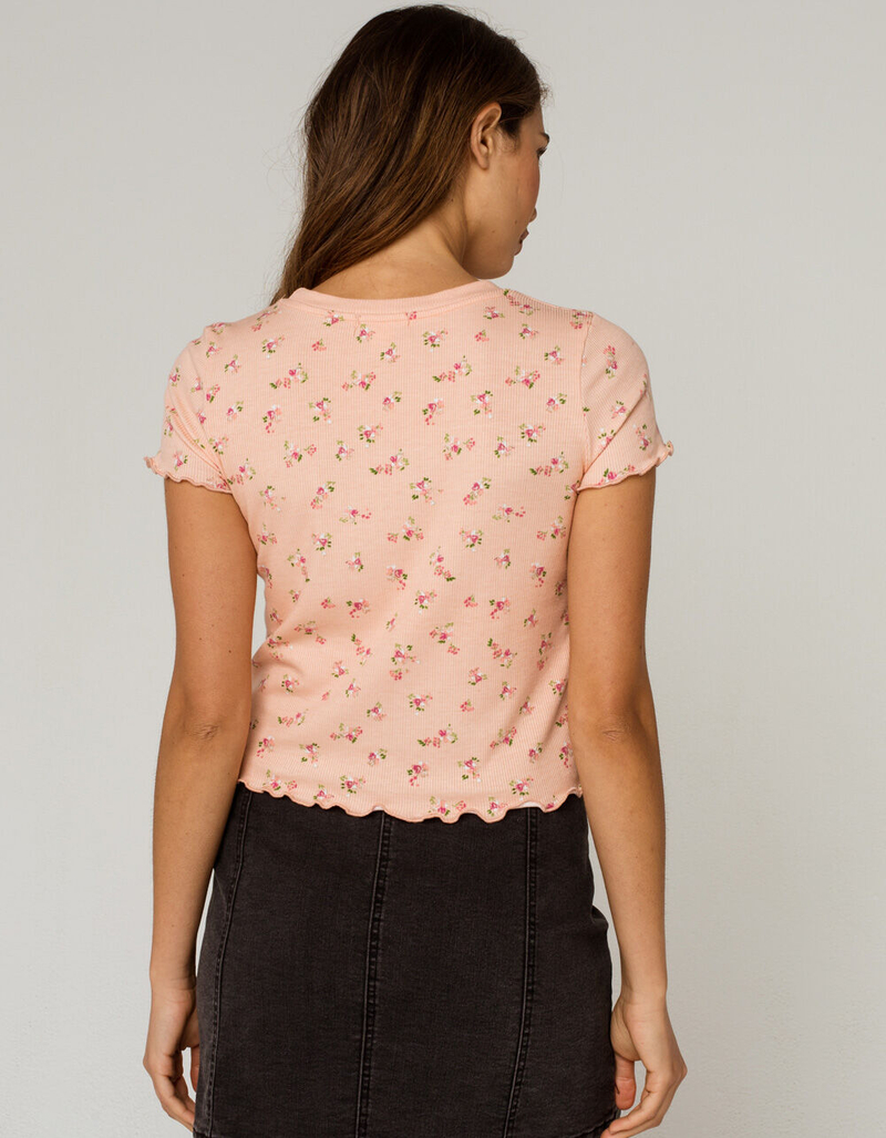 SKY AND SPARROW Ditsy Womens Blush Baby Tee image number 2