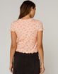 SKY AND SPARROW Ditsy Womens Blush Baby Tee image number 3