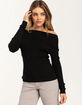 JOLIE AND JOY Off The Shoulder Womens Rib Sweater image number 1