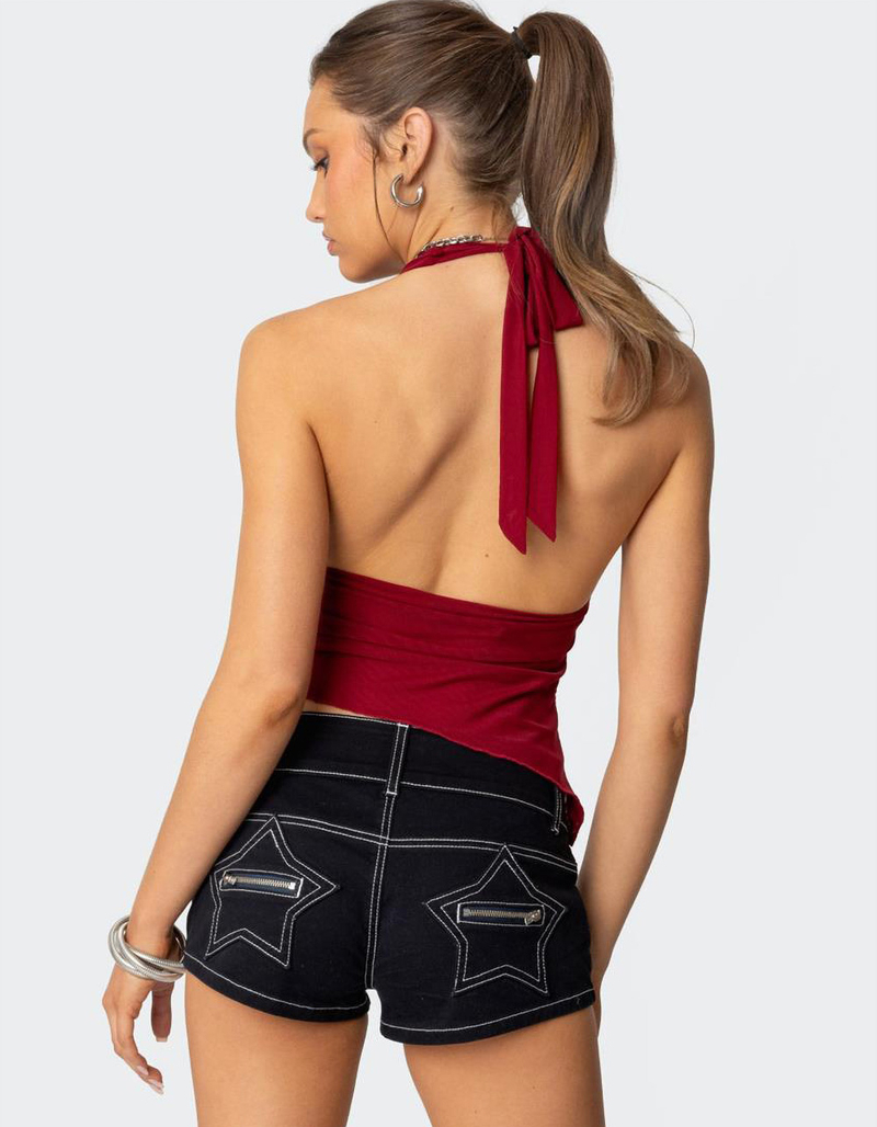 EDIKTED Rhett Asymmetric Hem Halter Top image number 4