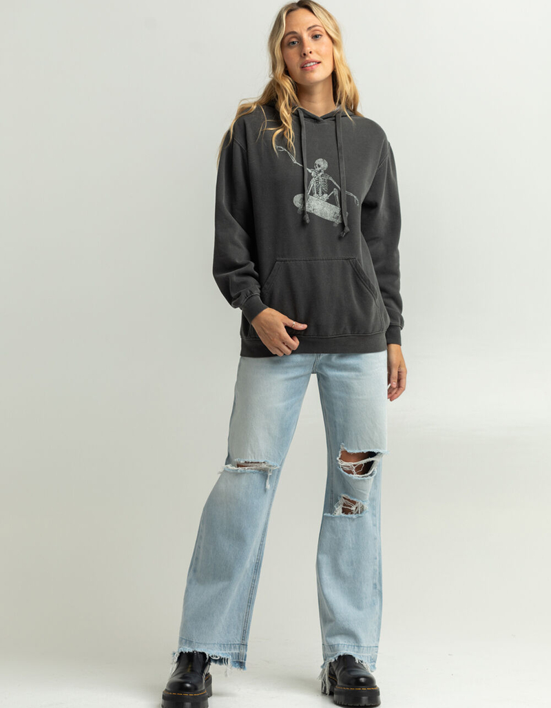 FULL TILT Skeleton Womens Oversized Hoodie image number 3