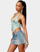 EDIKTED Barbie&trade; Floral Bead & Sequin Mesh Top image number 2