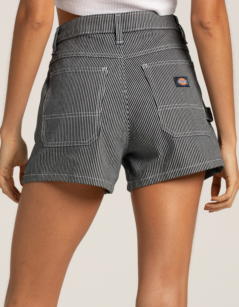 DICKIES High Rise Hickory Stripe Womens Carpenter Shorts image number 3