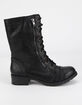 SODA Lace Up Black Womens Combat Boots image number 2