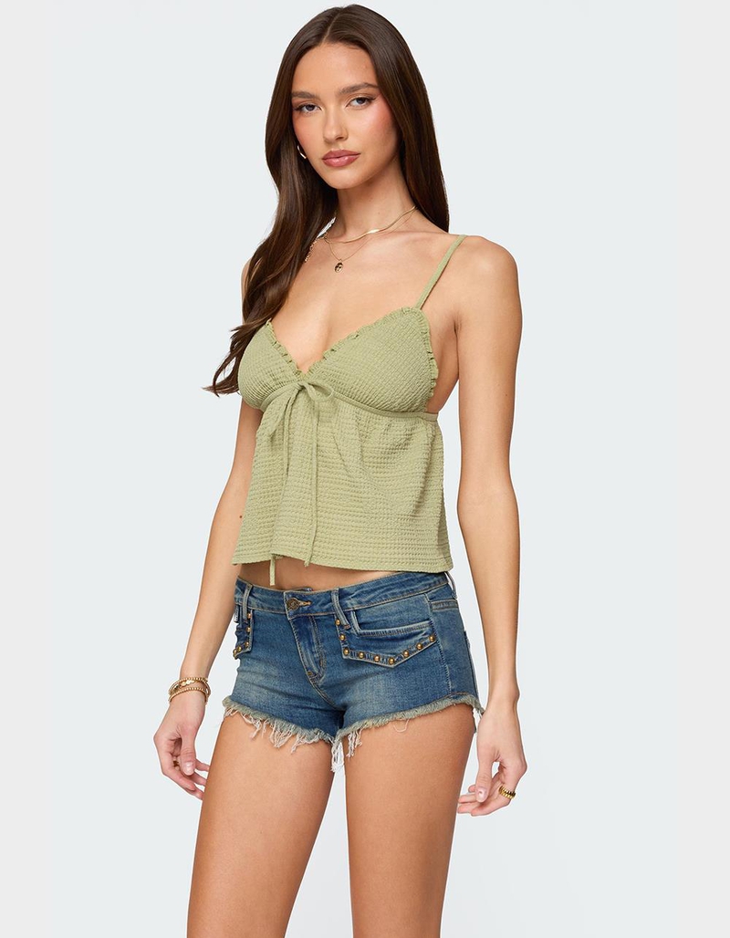 EDIKTED Brianne Textured Babydoll Tank Top image number 2