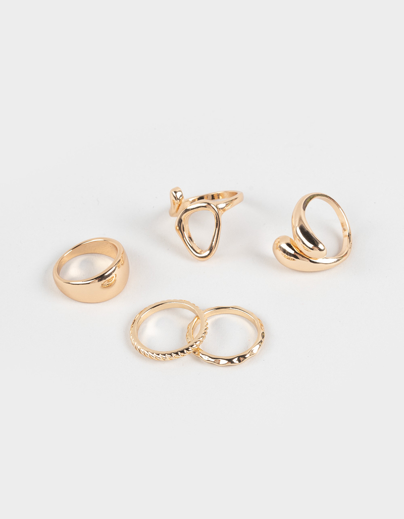FULL TILT 5 Pack Mixed Chunky/Dainty Rings image number 1