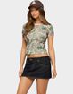 EDIKTED Alaia Contrast Camo Tee image number 1