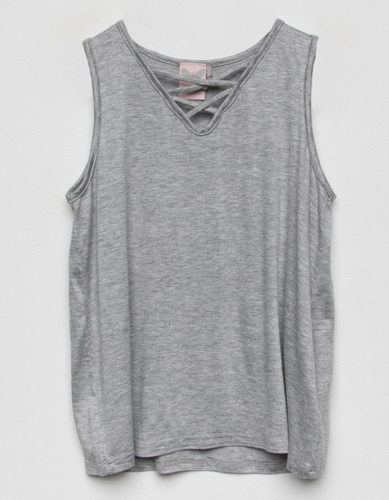 FOR ALL SEASONS Criss Cross Girls Tank image number 0