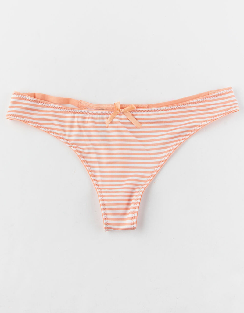 FULL TILT Micro Stripe Coral Thong image number 0