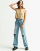 RSQ Slide Slit Womens Tan Cable Vest image number 4