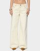 EDIKTED Contrast Stitch Low Rise Wide Leg Jeans image number 1