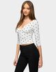 EDIKTED Katey V-Neck Polka Dot Top image number 2