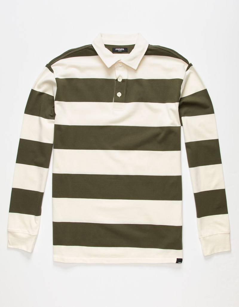 RSQ Olive Combo Classic Mens Rugby Shirt image number 0