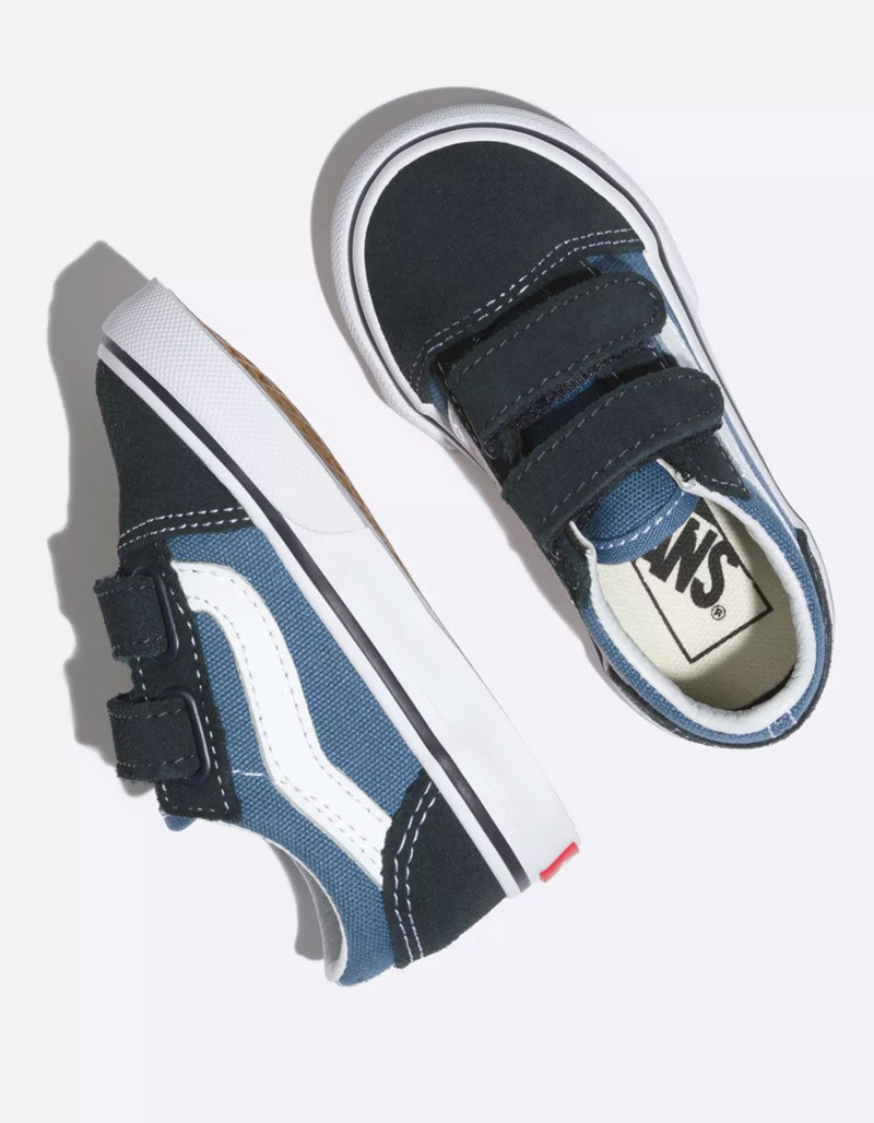 VANS Toddler Old Skool Navy Velcro Shoes image number 1