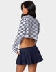 EDIKTED Stripey Cropped Long Sleeve Tee image number 5