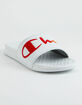 CHAMPION Super Slide Split Script White & Rainbow Womens Slide Sandals image number 2