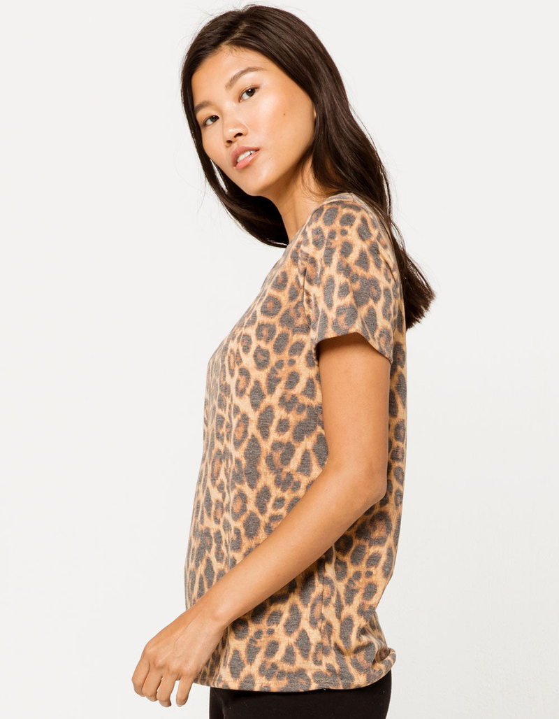 FULL TILT Leopard Womens Boyfriend Tee image number 1