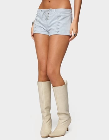 EDIKTED Sloane Faux Suede Micro Shorts Alternative Image