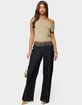EDIKTED Carlie Embroidered Low Rise Wide Leg Jeans image number 5