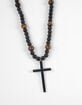 RSQ Mens Matte Beaded Cross Necklace image number 2