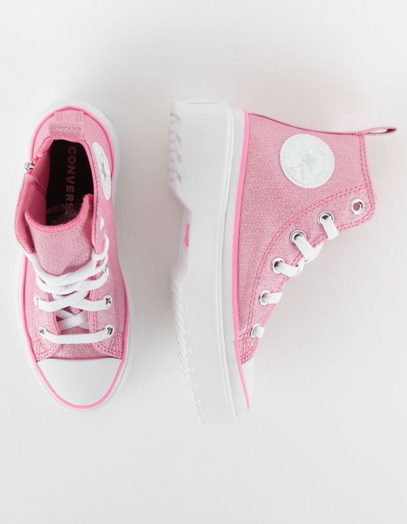 CONVERSE Chuck Taylor All Star Lugged Lift Platform Prism Glitter Girls High Top Shoes image number 4