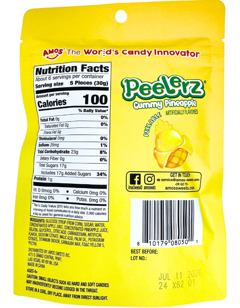 PEELERZ Peelable Pineapple Gummy Candy image number 1