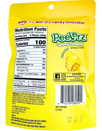 PEELERZ Peelable Pineapple Gummy Candy Alternative Image