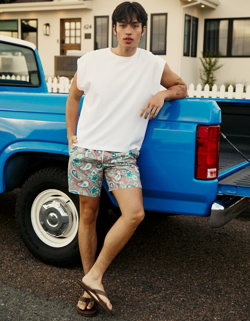 RSQ Mens Washed Cropped Muscle Tee image number 8