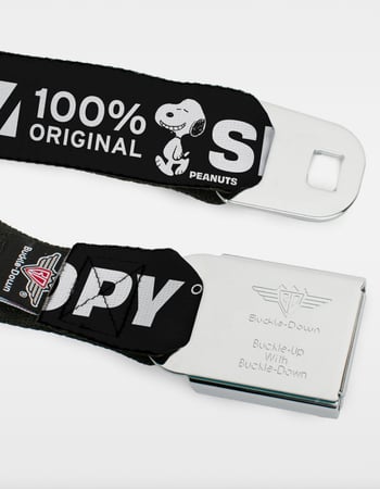 BUCKLE-DOWN Peanuts Snoopy Care Symbols Seatbelt Belt Alternative Image