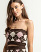 FULL TILT Tight Argyle Womens Tube Top image number 2