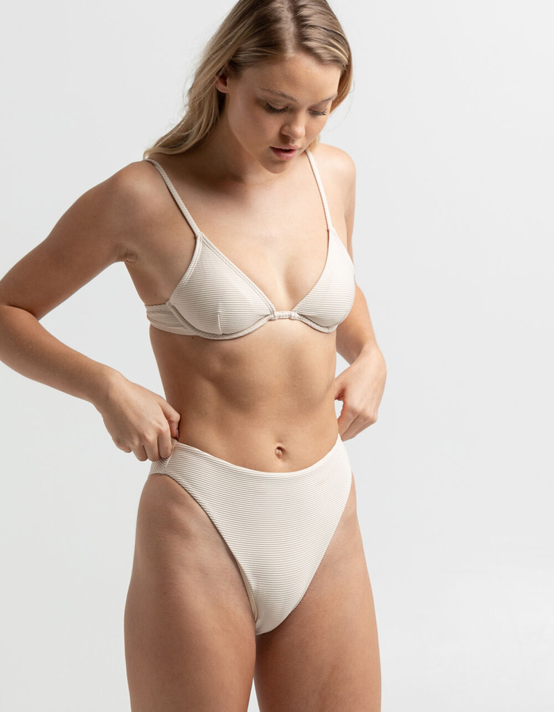 FULL TILT Ribbed High Waist Bikini Bottoms image number 3