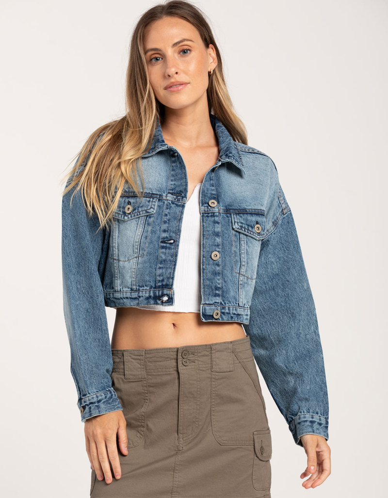 HIGHWAY Crop Denim Womens Jacket image number 0