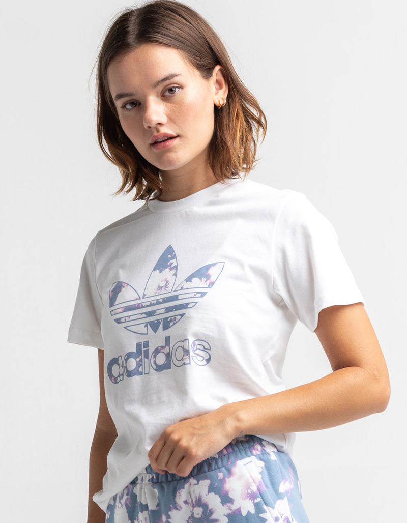 ADIDAS Acid Floral Trefoil Womens Tee image number 1