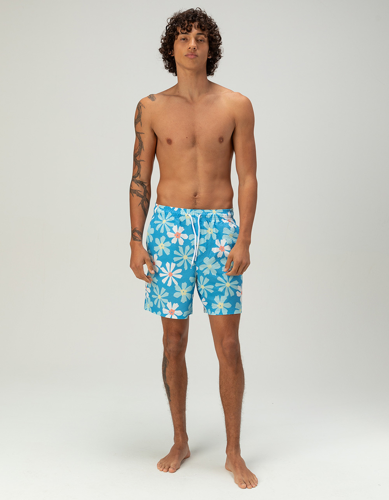 RSQ Mens Seersucker 6.5" Swim Trunks image number 2