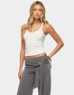 EDIKTED Juliena Ribbed V-Neck Tank Top image number 2