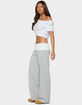 EDIKTED Idha Contrast Foldover Baggy Sweatpants image number 4