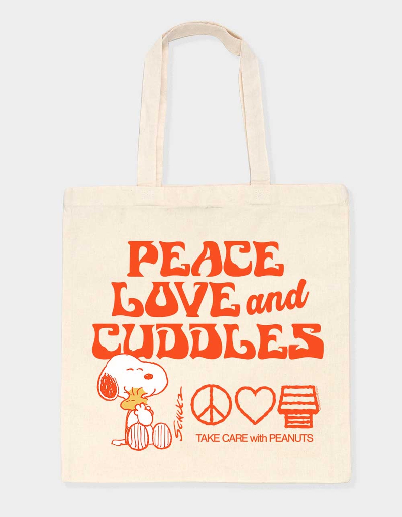 PEANUTS Peace, Love, And Cuddles Tote Bag image number 1