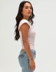 TILLYS Butter Soft Womens Cap Sleeve Cinch Front Tee image number 3