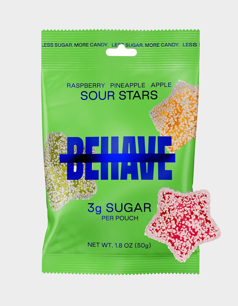 BEHAVE Sour Stars Gummy Candy image number 0