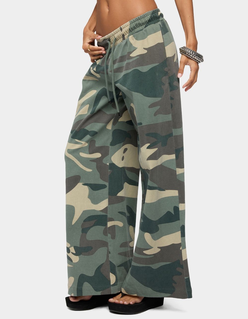EDIKTED Allen Camo Wide Leg Sweatpants image number 1