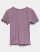 FULL TILT Essential Ribbed Girls Purple Tee image number 2