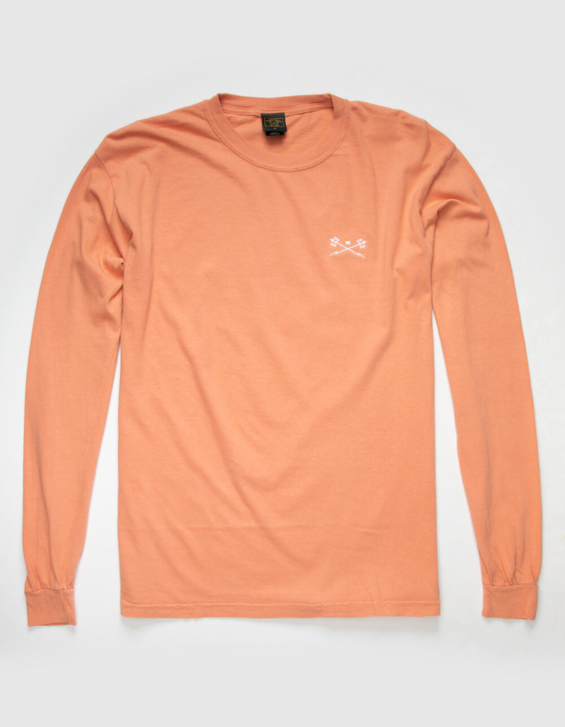 Two tone stripped tee in coral main image 1
