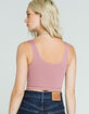 FULL TILT Seamless Henley Womens Lilac Crop Tank image number 3