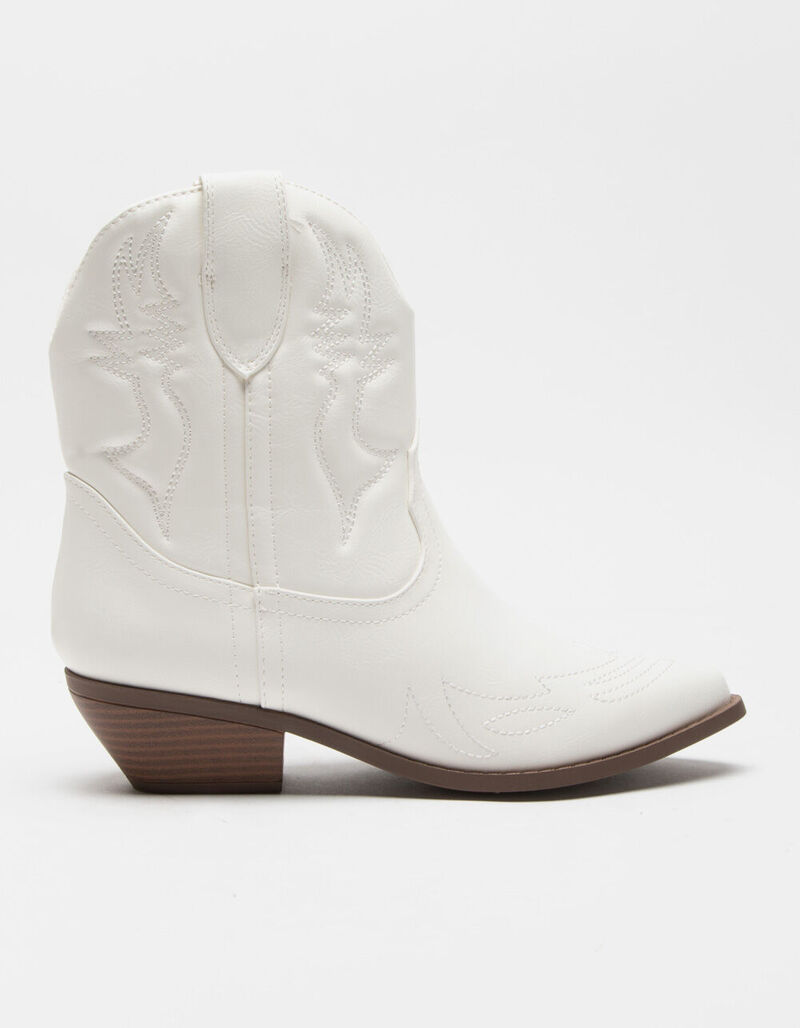 SODA Womens White Short Western Boots - WHITE - 398577150
