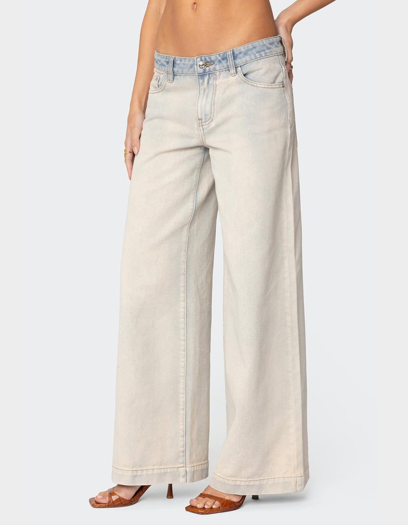 EDIKTED Rhiannon Washed Wide Leg Jeans image number 2