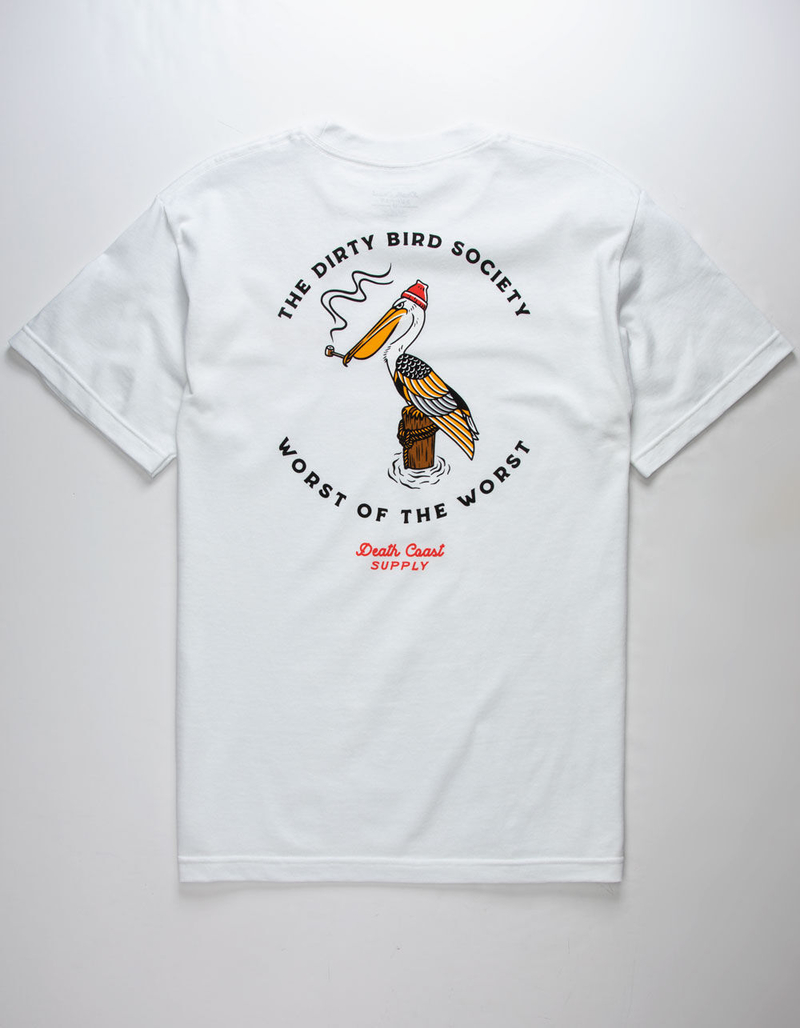 DEATH COAST SUPPLY Dirty Bird Society White Mens T-Shirt image number 0