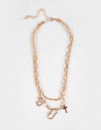 FULL TILT Paperclip Chain Layered Necklace Primary Image